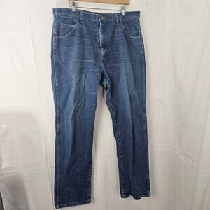 Wrangler 31MWZPW Faded Denim Jeans Tag Size 38x34 Measure 38x32 Cowboy Pants